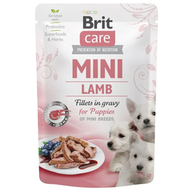 Вологий корм Brit Care Mini pouch, для цуценят, філе ягняти в соусі, 85 г
