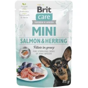 Вологий корм Brit Care Mini pouch, для собак, філе лосося і оселедця в соусі, 85 г Вологий корм Brit Care Mini pouch, для собак, філе лосося і оселедця в соусі, 85 г