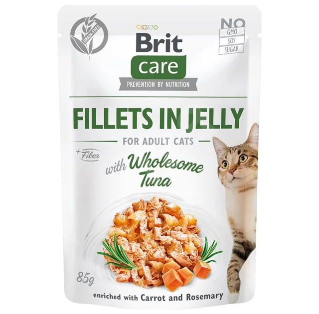 Влажный корм Brit Care Cat pouch, для кошек, филе тунца в желе, 85 г