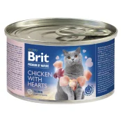 Консерва Brit Premium by Nature Cat, для кошек, курица с сердечками, 200 г