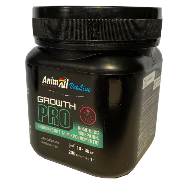 Вітаміни AnimAll VetLine Growth PRO для середніх порід собак  1 г × 200 табл