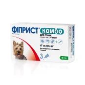 Капли KRKA Фиприст комбо от блох и клещей для собак весом 2-10 кг, 0.67 мл×3 пипетки