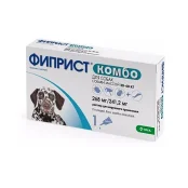 Капли KRKA Фиприст комбо от блох и клещей для собак весом 20-40 кг, 2.68 мл×3 пипетки