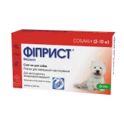 Капли KRKA Фиприст спот он от блох и клещей для собак весом 2-10 кг, 0.67 мл×3 пипетки