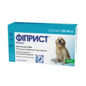 Капли KRKA Фиприст Спот-Он от блох и клещей для собак весом 20-40 кг, 2.68 мл×3 пипетки