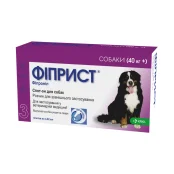 Капли KRKA Фиприст Спот-Он от блох и клещей для собак весом 40-60 кг, 4.02 мл×3 пипетки