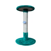 Драпак Cristel для котів двоповерховий, круглий, сизаль, бірюза, 35×30 см