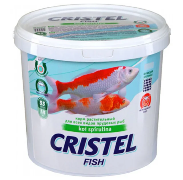 Корм рослинний KOI Spirulina для ставкових видів риб, 5.5 л / 1.4 кг