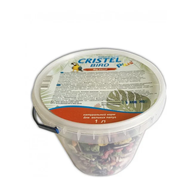 Корм Big parrot "Natural Line Plus" для великих папуг, 400 г, відро 1 л