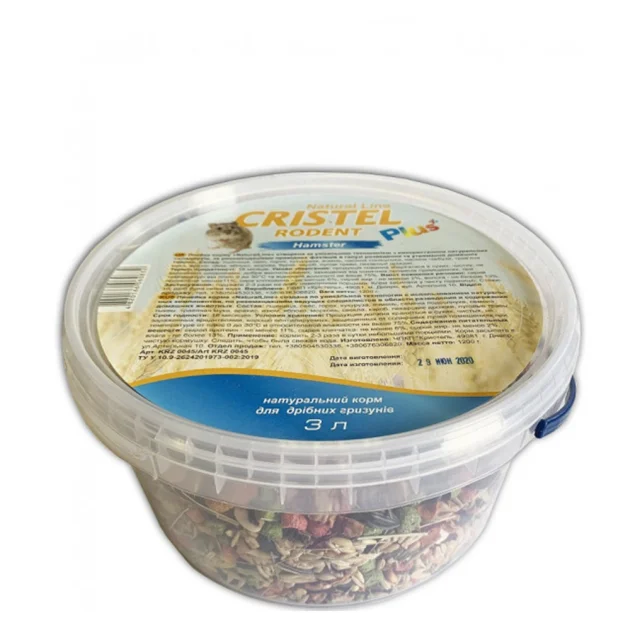 Корм Hamster "Natural Line Plus" для хом'яків і дрібних гризунів, 1.2 кг, відро 3 л