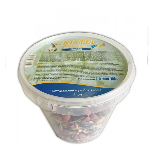 Корм Rabbit "Natural Line Plus" для кроликов, 400 г, ведро 1 л