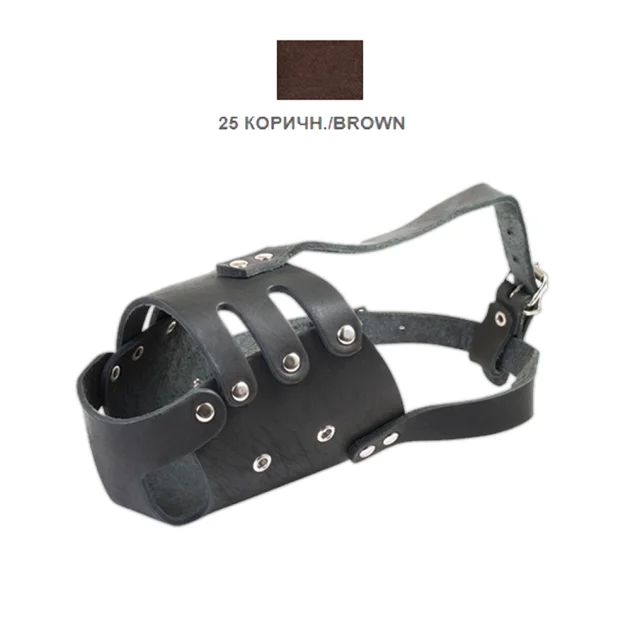 Намордник Cristel для собак, шкіряний, "Доберман, Вівчарка", коричневий