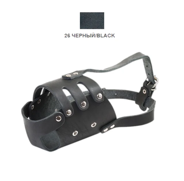 Намордник Cristel для собак, шкіряний, "Доберман, Вівчарка", чорний