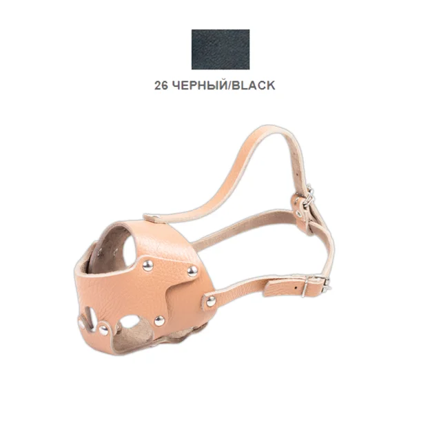 Намордник Cristel для собак, шкіряний, "Спанієль", чорний