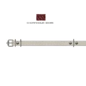 Нашийник Cristel для собак тришаровий, з заклепками і фурнітурою, замша, 12 мм / 30 см, коричневий