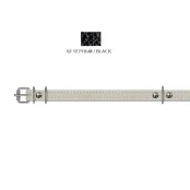 Нашийник Cristel для собак тришаровий, з заклепками і фурнітурою, замша, 12 мм / 30 см, чорний