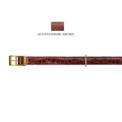 Нашийник Cristel для собак тришаровий, з золотою фурнітурою, шкіра, 12 мм / 30 см, бронза