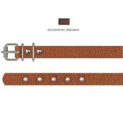 Нашийник з блочками Cristel для собак зі шкіри зеніт, 12 мм / 23-29 см, коричневий