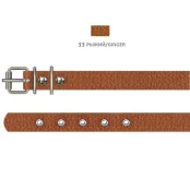 Нашийник з блочками Cristel для собак з лакованої шкіри зеніт, 12 мм / 23-29 см, рудий