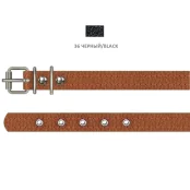 Нашийник з блочками Cristel для собак з лакованої шкіри зеніт, 12 мм / 23-29 см, чорний