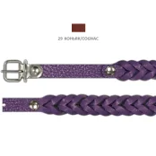 Нашийник Cristel "Колосок" для собак зі шкіри зеніт, 12 мм / 33 см, коньяк