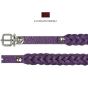 Нашийник Cristel "Колосок" для собак зі шкіри, 12 мм / 33 см, коньяк