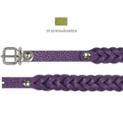 Нашийник Cristel "Колосок" для собак з лакованої шкіри зеніт, 12 мм / 33 см, зелений