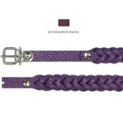 Нашийник Cristel "Колосок" для собак з лакованої шкіри зеніт, 12 мм / 33 см, коньяк