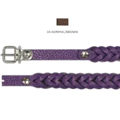 Нашийник Cristel "Колосок" для собак з лакованої шкіри зеніт, 12 мм / 33 см, коричневий