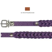 Нашийник Cristel "Колосок" для собак з лакованої шкіри зеніт, 12 мм / 33 см, пісочний