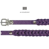 Нашийник Cristel "Колосок" для собак з лакованої шкіри зеніт, 12 мм / 33 см, сірий