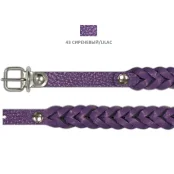 Нашийник Cristel "Колосок" для собак, з лакованої шкіри зеніт, хамелеон, 12 мм / 33 см, бузковий