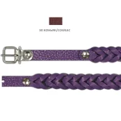 Нашийник Cristel "Колосок" для собак, з лакованої шкіри, 12 мм / 33 см, коньяк