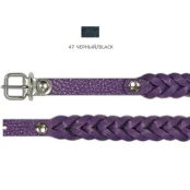 Нашийник Cristel "Колосок" для собак, з лакованої шкіри, 12 мм / 33 см, чорний