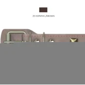 Нашийник Cristel "Ромб" для собак, зі шкіри, прошитий, з прикрасою, 25 мм / 41-50 см, коричневий