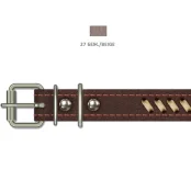 Нашийник Cristel "Рулик" для собак, зі шкіри зеніт, прошитий, з палітуркою, 20 мм / 50 см, бежевий