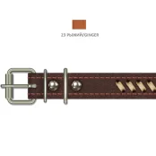 Нашийник Cristel "Рулик" для собак, зі шкіри, прошитий, з палітуркою, 20 мм / 50 см, рудий