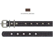 Нашийник Cristel для собак зі шкіри зеніт, з прикрасами, 12 мм / 23-29 см, коричневий