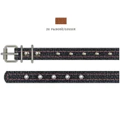 Нашийник Cristel для собак зі шкіри зеніт, з прикрасами, 12 мм / 23-29 см, рудий