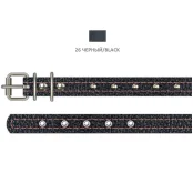 Нашийник Cristel для собак зі шкіри, з прикрасами, 12 мм / 23-29 см, чорний