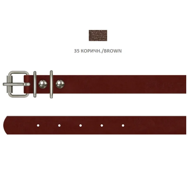 Нашийник Cristel для собак з лакованої шкіри зеніт, 12 мм / 23-29 см, коричневий