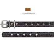 Нашийник Cristel для собак з лакованої шкіри зеніт, з прикрасами, 12 мм / 23-29 см, рудий