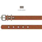 Нашийник Cristel для собак з прошитої шкіри зеніт, 12 мм / 32 см, бежевий