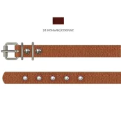 Нашийник Cristel для собак з прошитої шкіри, 12 мм / 32 см, коньяк