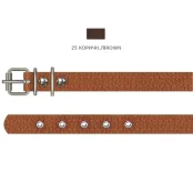 Нашийник Cristel для собак з прошитої шкіри, 12 мм / 32 см, коричневий