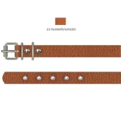 Нашийник Cristel для собак з прошитої шкіри, 12 мм / 32 см, рудий
