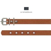 Нашийник Cristel для собак з прошитої шкіри, 12 мм / 32 см, чорний