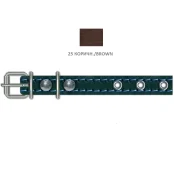 Нашийник Cristel для собак з прошитої шкіри, світловідбиваючий, безрозмірний, 14 мм / 38 см, коричневий