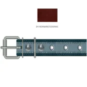 Нашийник Cristel для собак з прошитої шкіри, світловідбиваючий, безрозмірний, 30 мм / 65 см, коньяк