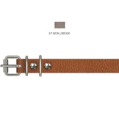 Ошейник Cristel для собак, из кожи зенит, 14 мм / 27-35 см, бежевый